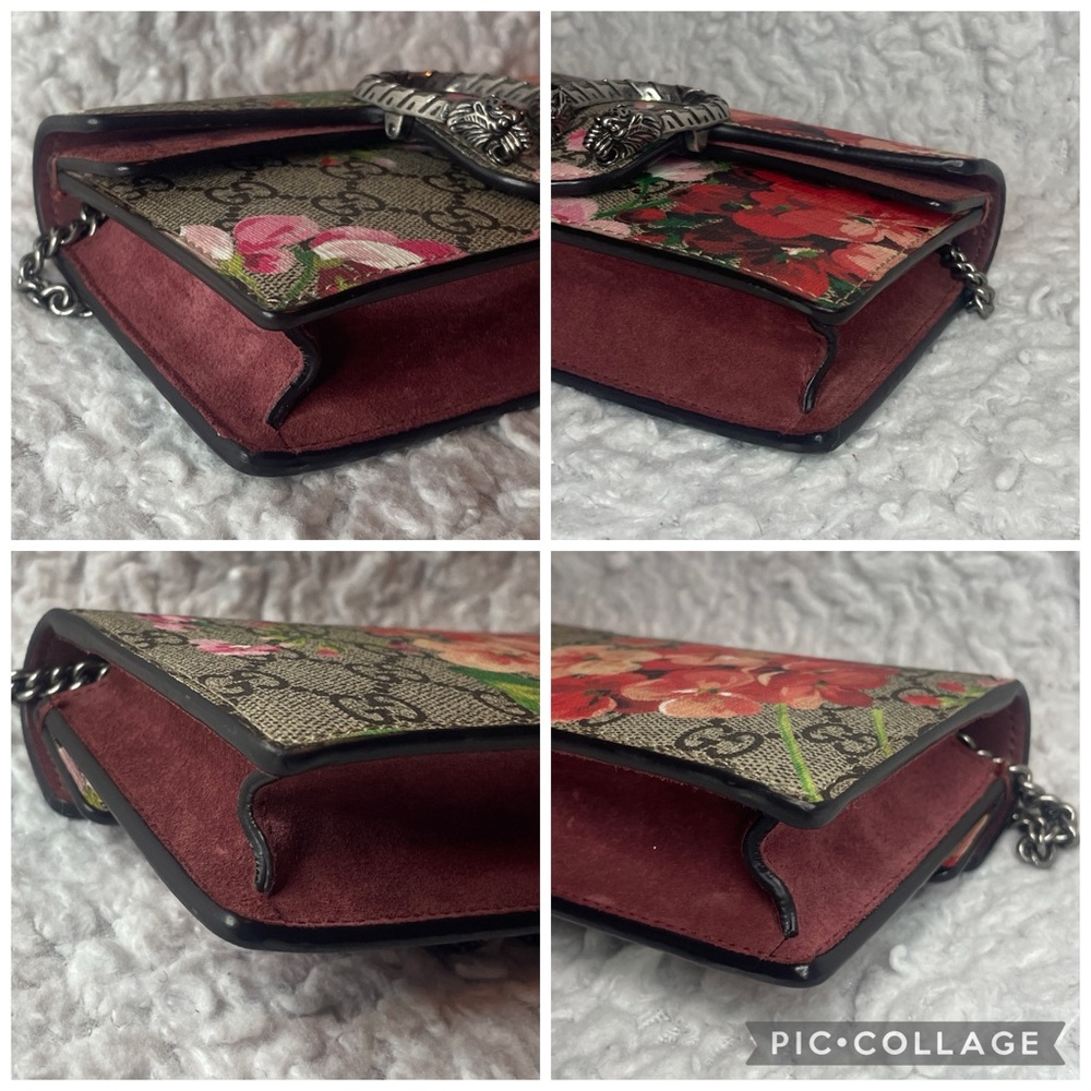 Gucci Dionysus GG Supreme Floral Pink Blooms Super Mini Chain Crossbody Bag - Picture 8 of 17
